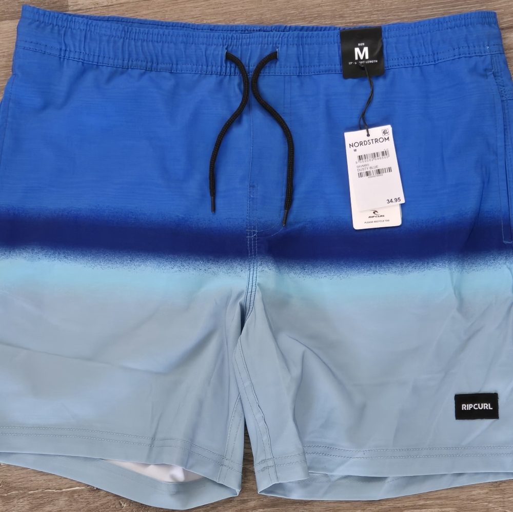 Rip Curl Board Shorts Swim Drawstring Trunks Blue Men’s NWT Size M